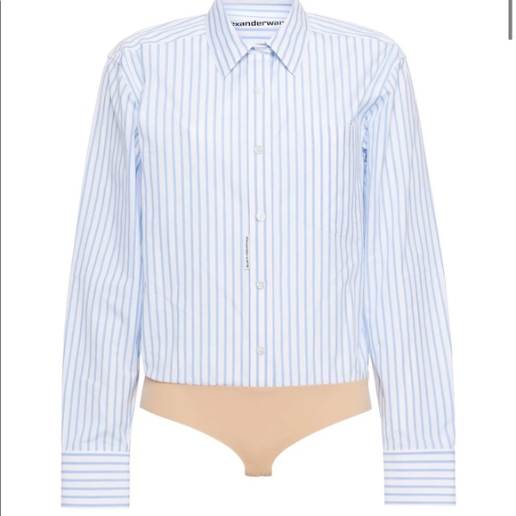 Alexander Wang Tops - Alexander Wang cotton-poplin bodysuit sz S